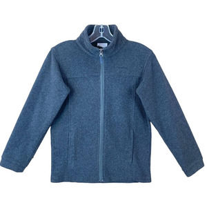 COLUMBIA BOYS/GIRS FULL ZIP SWEATER SIZE M(10-12) ZIP POCKETS LONG SLEEVES GRAY